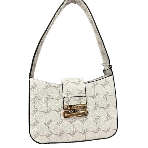 Nicole Miller Small Pink Logo All Over Short Shoulder Strap Bag New with Tag $50 - Picture 1 of 16